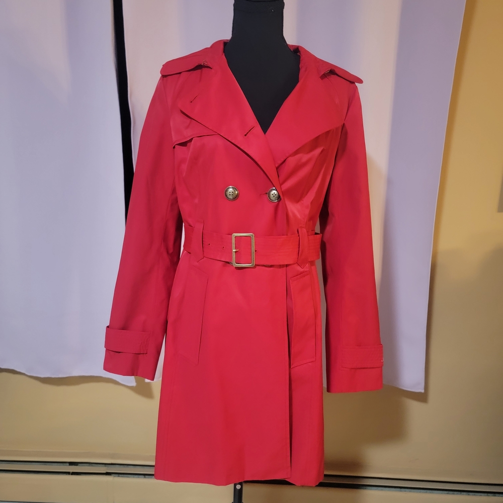 Express Vibrant Red Trench Coat